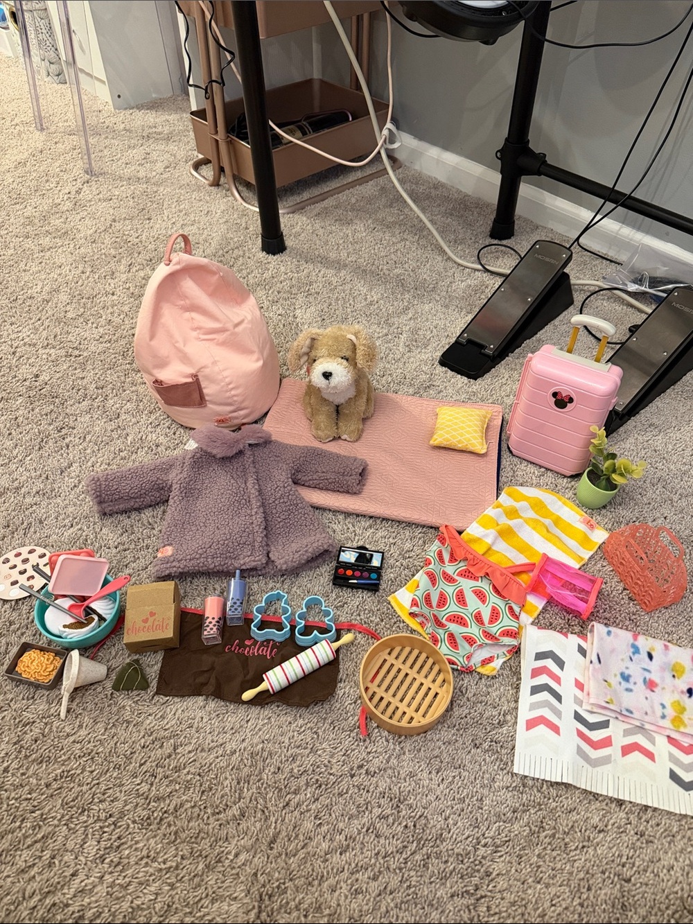 EUC og dolls American girl dolls toys Plush Dog Playset Blanket bean bag chair